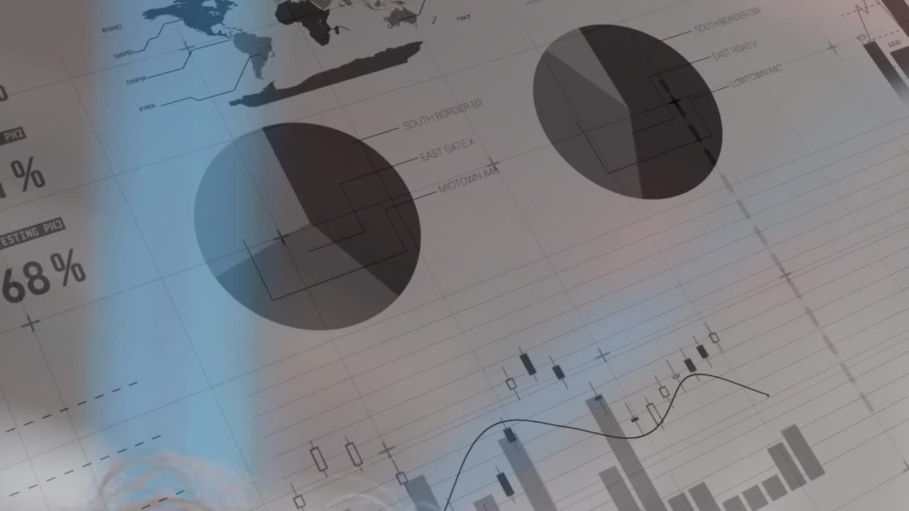 animación del procesamiento de datos sobre un fondo blanco