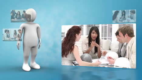 robot que presenta videos de la vida empresarial