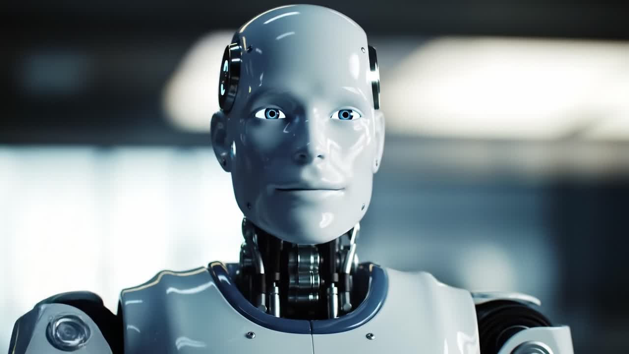 Sophisticated Robot Faces Future: An In-Depth Exploration of Advancements in Robotics and AI, Showcasing the Evolution of Humanoid Technology in Modern Times