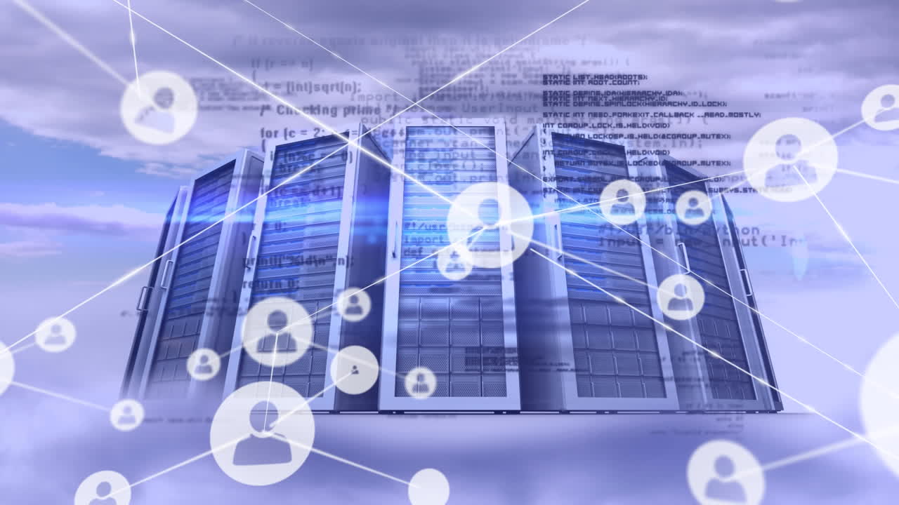 Animation of network of connections with people icons