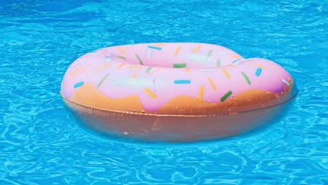 ring float in blue swimming pool