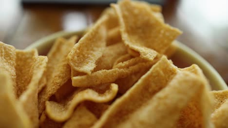 detailed view of crispy snack chips