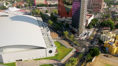 aerial pictures over guadalajara city at the expo area