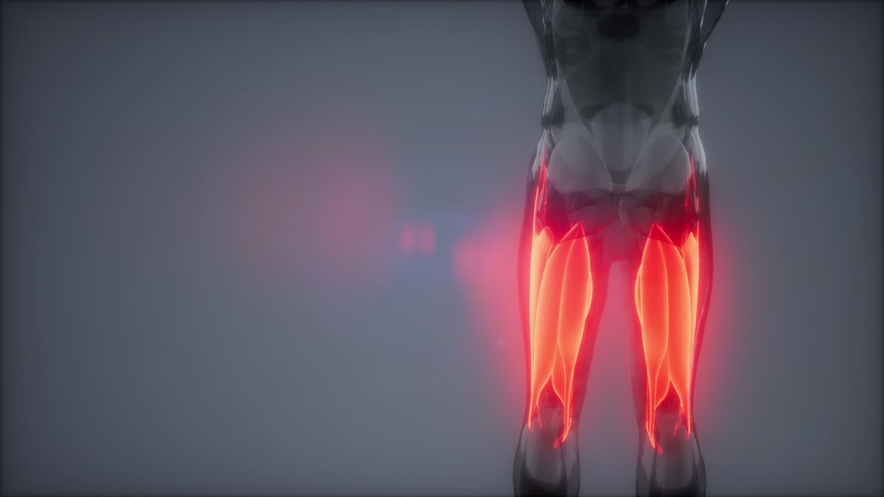 músculos del muslo - mapa de anatomía muscular visible