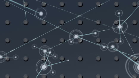 animation of networks of connections over white circles on grey background