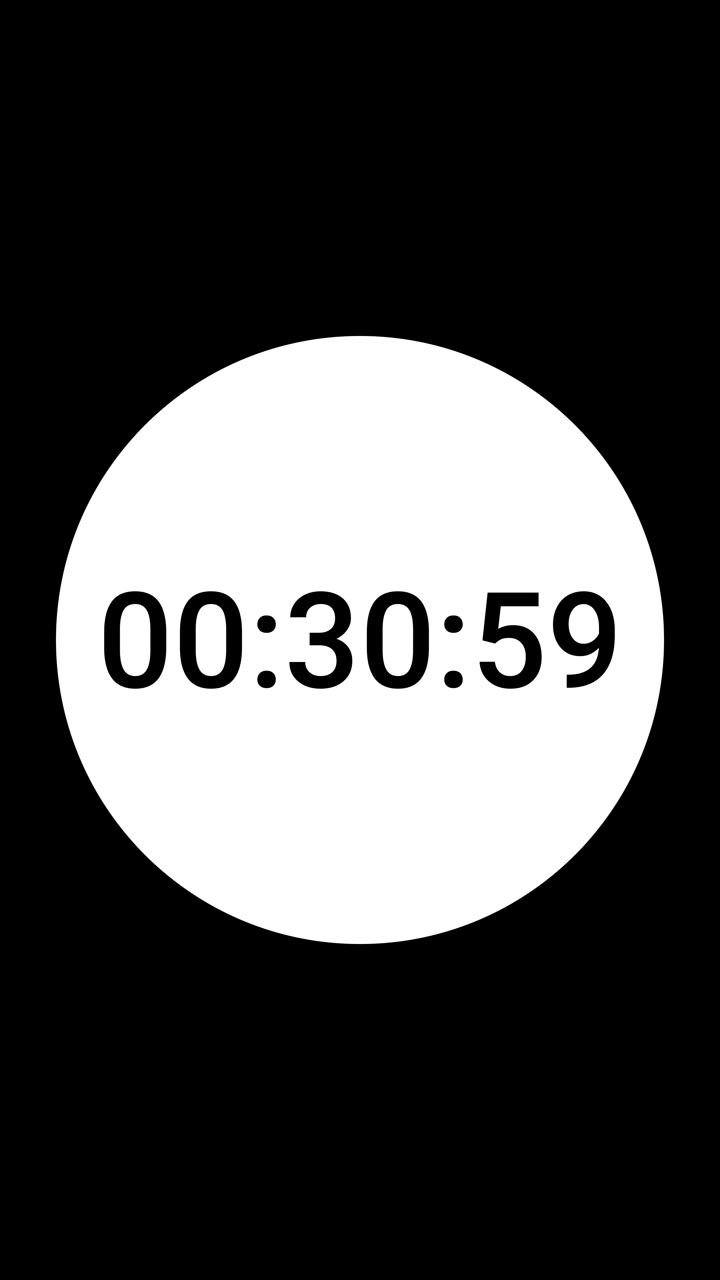 Digital Countdown Timer Clock Counting Down from One Hour
