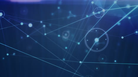 digital animation of glowing network of connections against blue background
