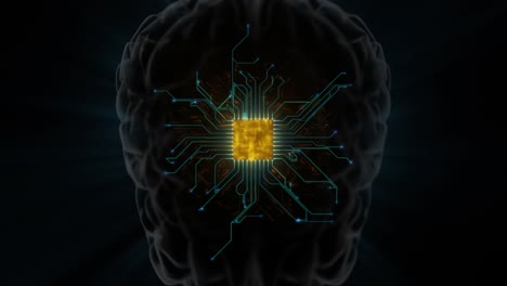 futuristic cyber technology innovation of a brain representing artificial intelligence or ai scaling out