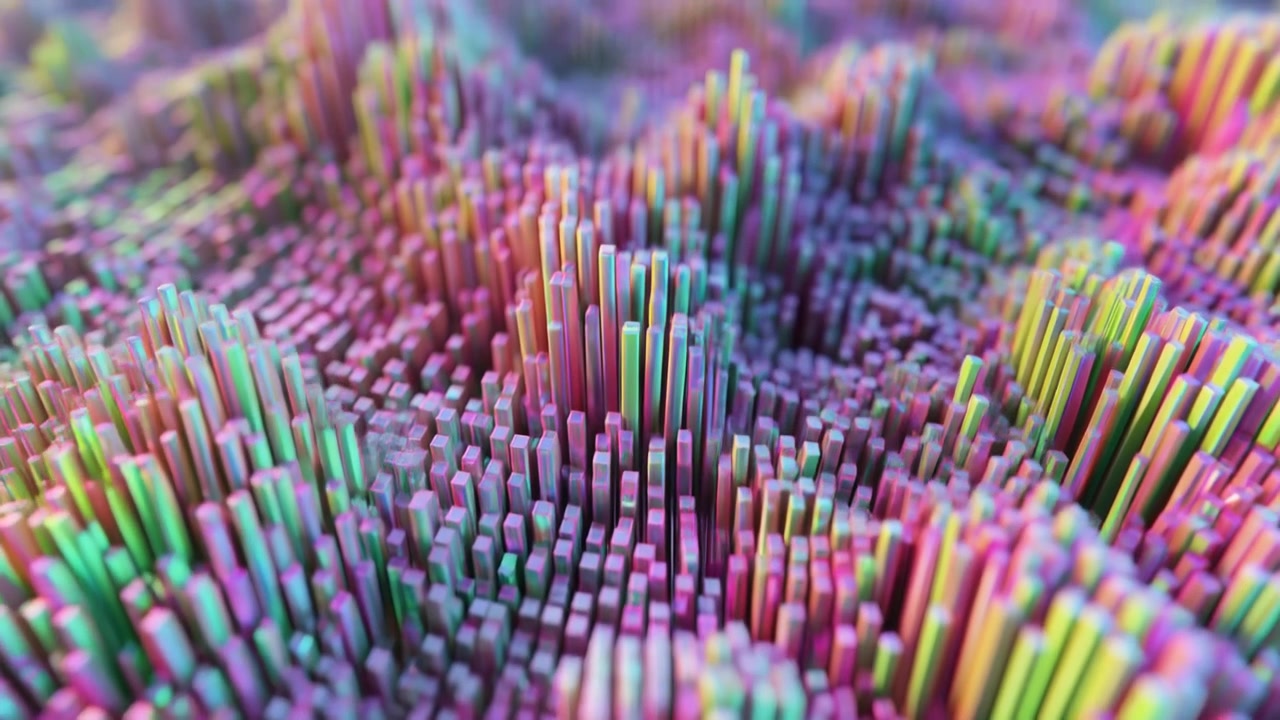 Abstract 3D Motion Background with Colorful Moving Pillars