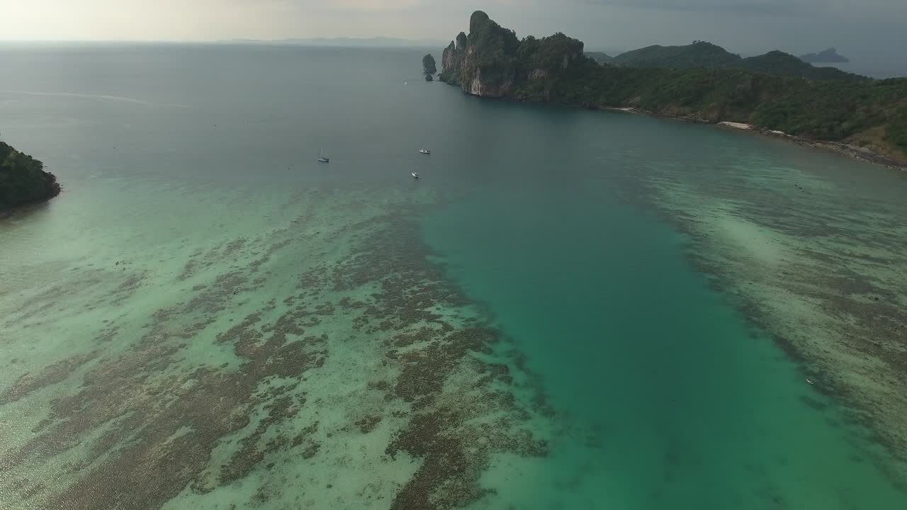 카우아이 하와이 해양 해안의 무인기 시각