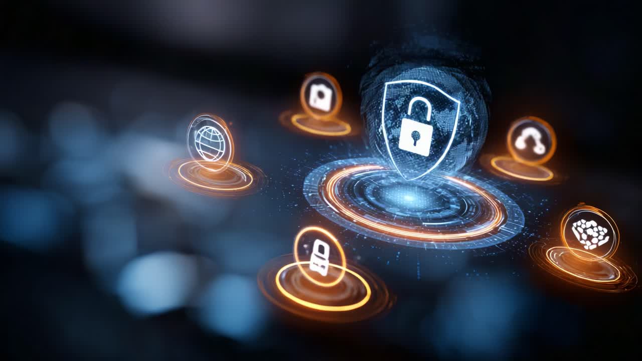 Digital Security and Protection: A Visual Representation of Cybersecurity Concepts Featuring Padlocks, Networks, and Global Connectivity in a Data-Driven World