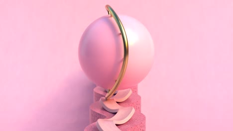 4k video animation. looped animated background of a sphere sliding on a wavy line.