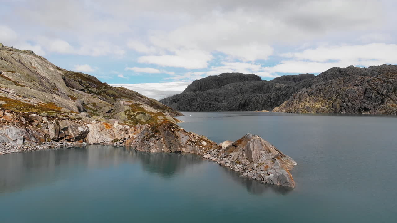 A huge glacier lake in Norway