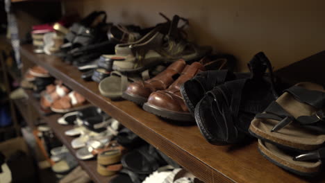 shoes donations in donation pantry for homeless or low income individuals and families