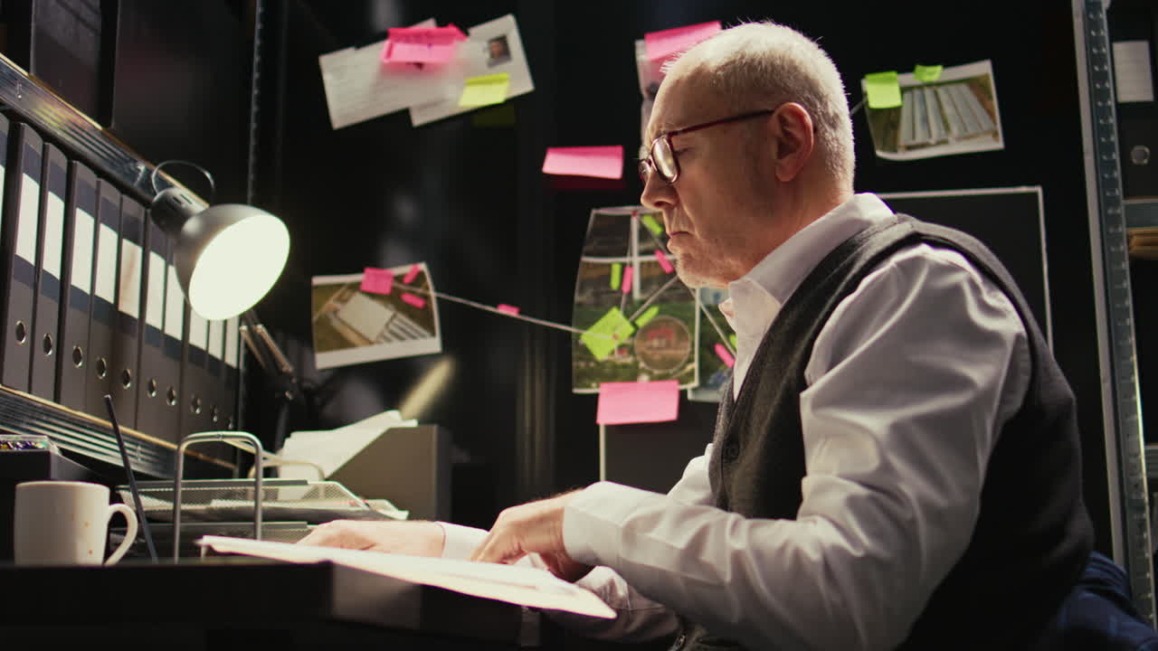 Detective Investigating Crime in Office