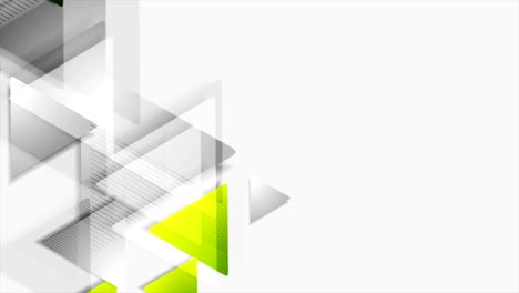 triángulos grises verdes tecnología de animación de video abstracto