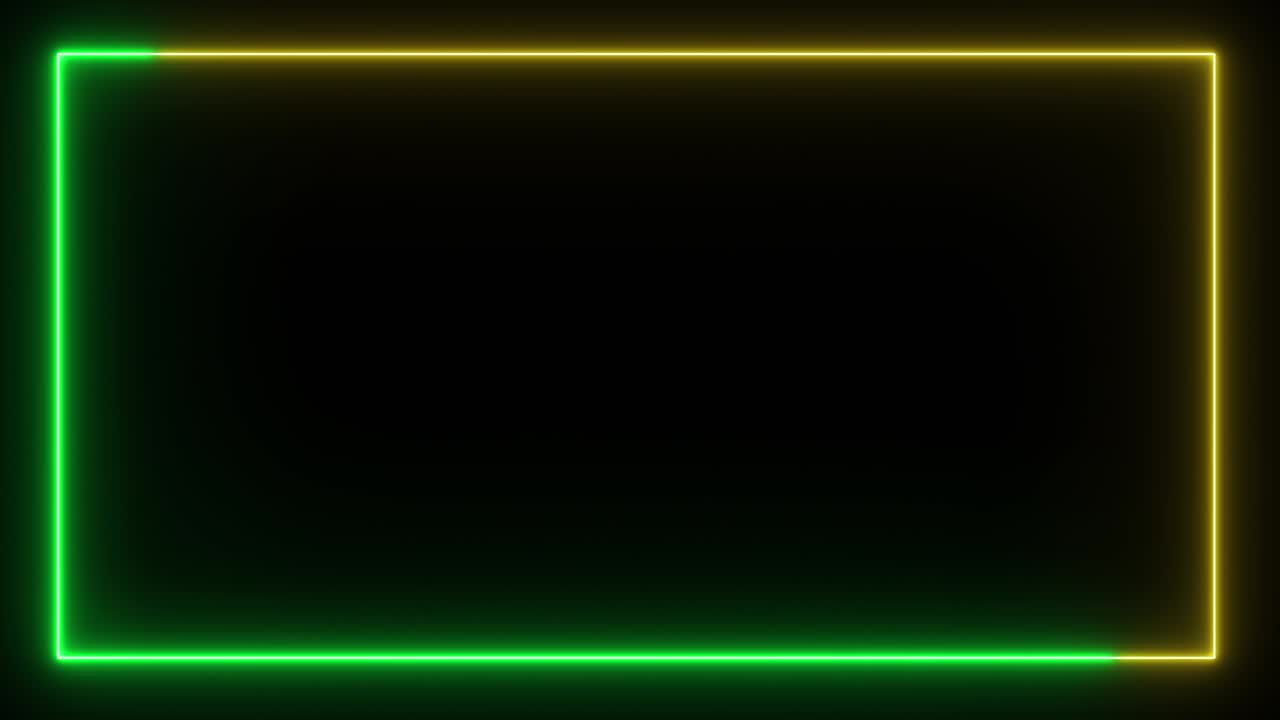 dos cuadros de luz de neón de forma rectangular de dos colores con movimiento en bucle.