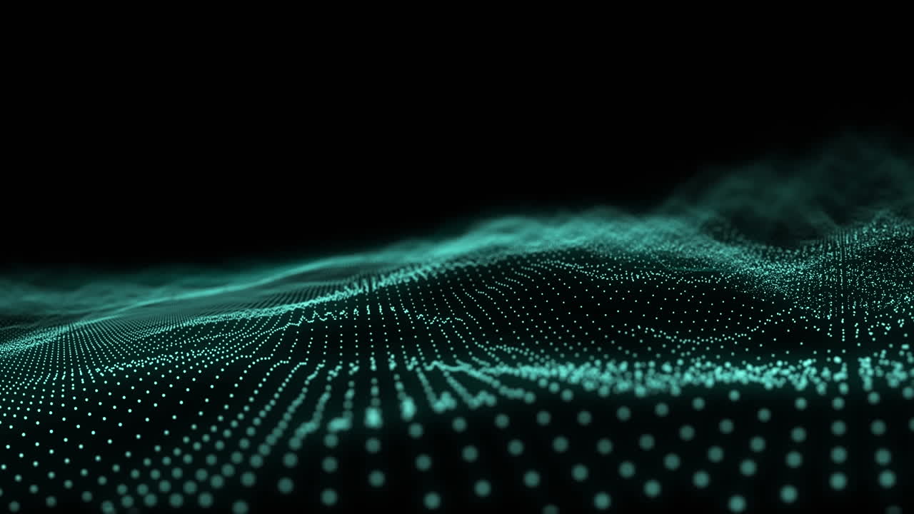 Animation of undulating contour landscape of blue dots on black ...