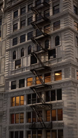 a tall building with a fire escape