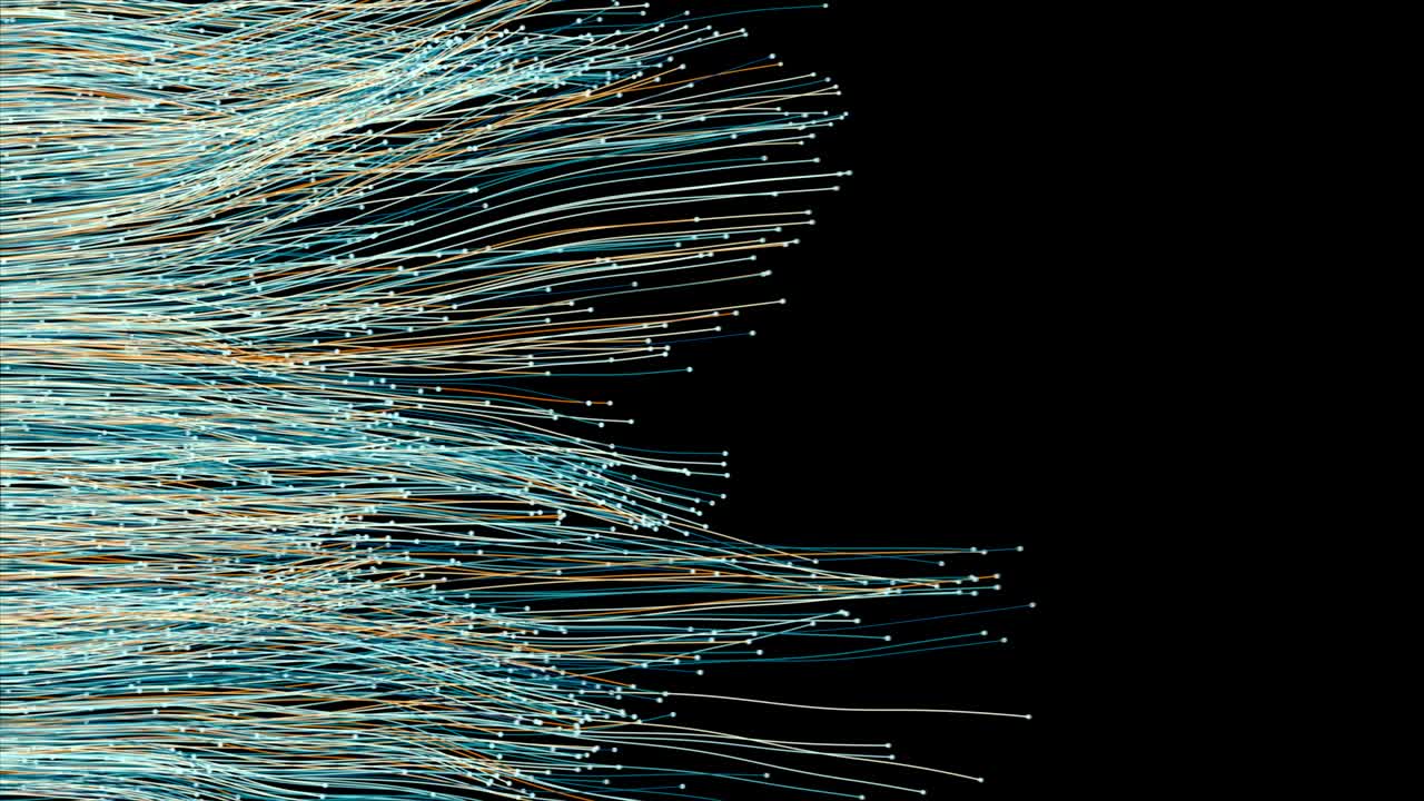 Fiber optic cables spread out across the frame.