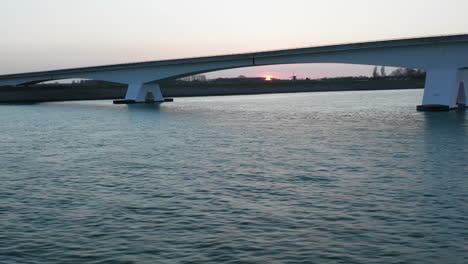 Aerial:-The-famous-Zeelandbridge-during-sunset