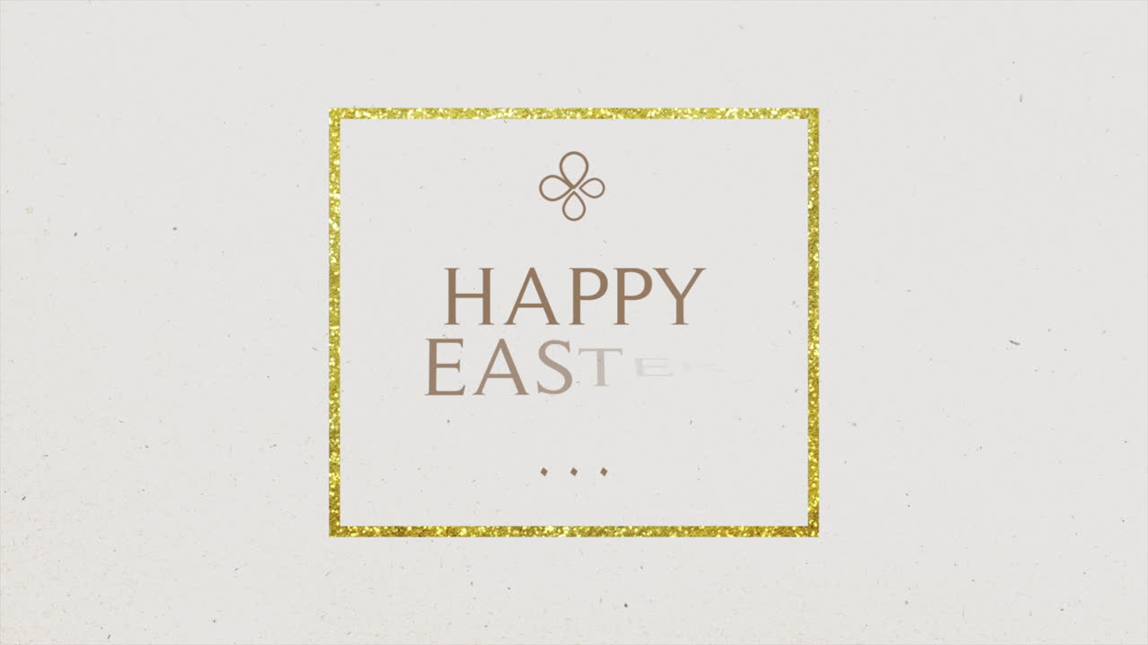금색 프레임 된 축하 카드 베이지 바탕 에 행복 한 부활절
