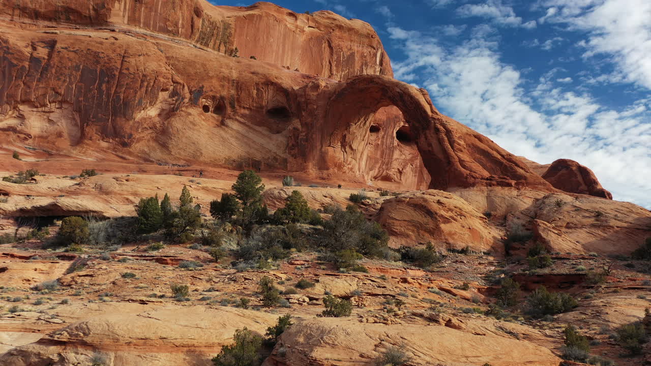 Ripresa aerea cinematografica di rocce rosse nel Parco Nazionale di Zion, Utah, USA