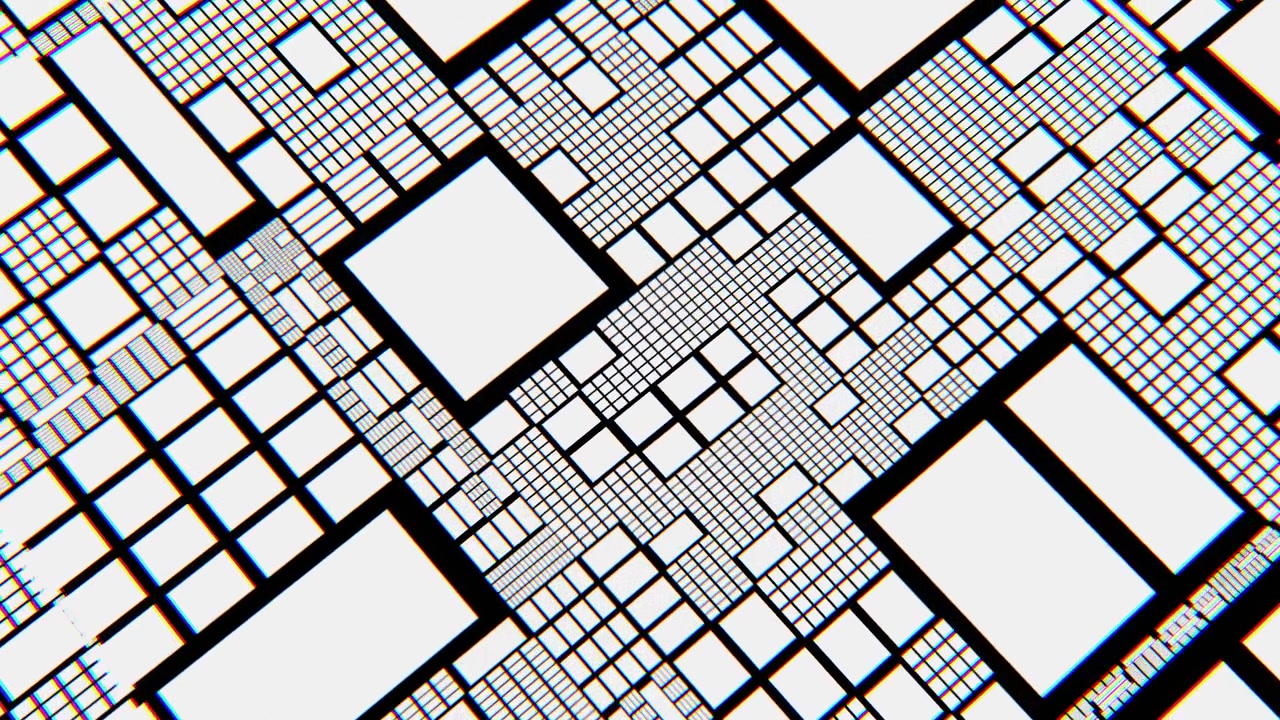Abstract Glitch Geometric Pattern with Chromatic Aberration Effect