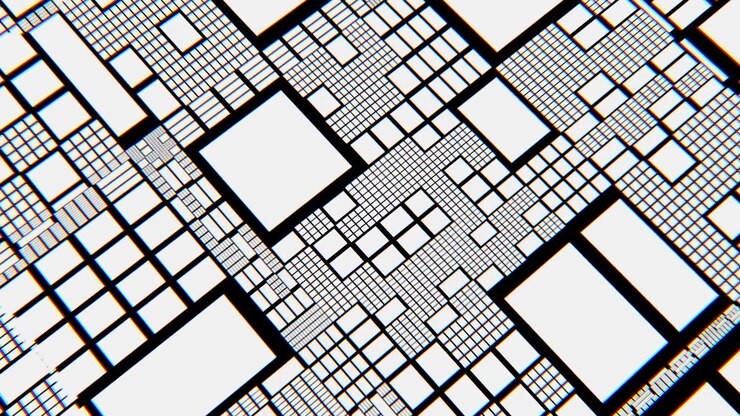 Abstract Glitch Geometric Pattern with Chromatic Aberration Effect