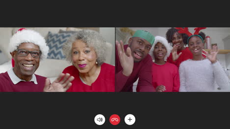 side by side family christmas video call