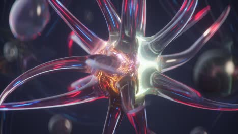 neuron nerve cell with electricity sparks seamless loop 3d render animation