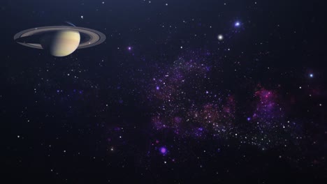 planeta júpiter moviéndose en el espacio ultraterrestre con fondo de nebulosa