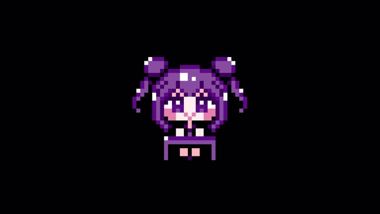 Pixel girl 04 seduta a una scrivania. Animazione in loop. 1080p (7).mov