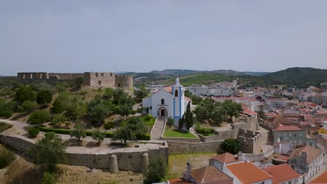 ancient church inside the walls of a castle in portugal