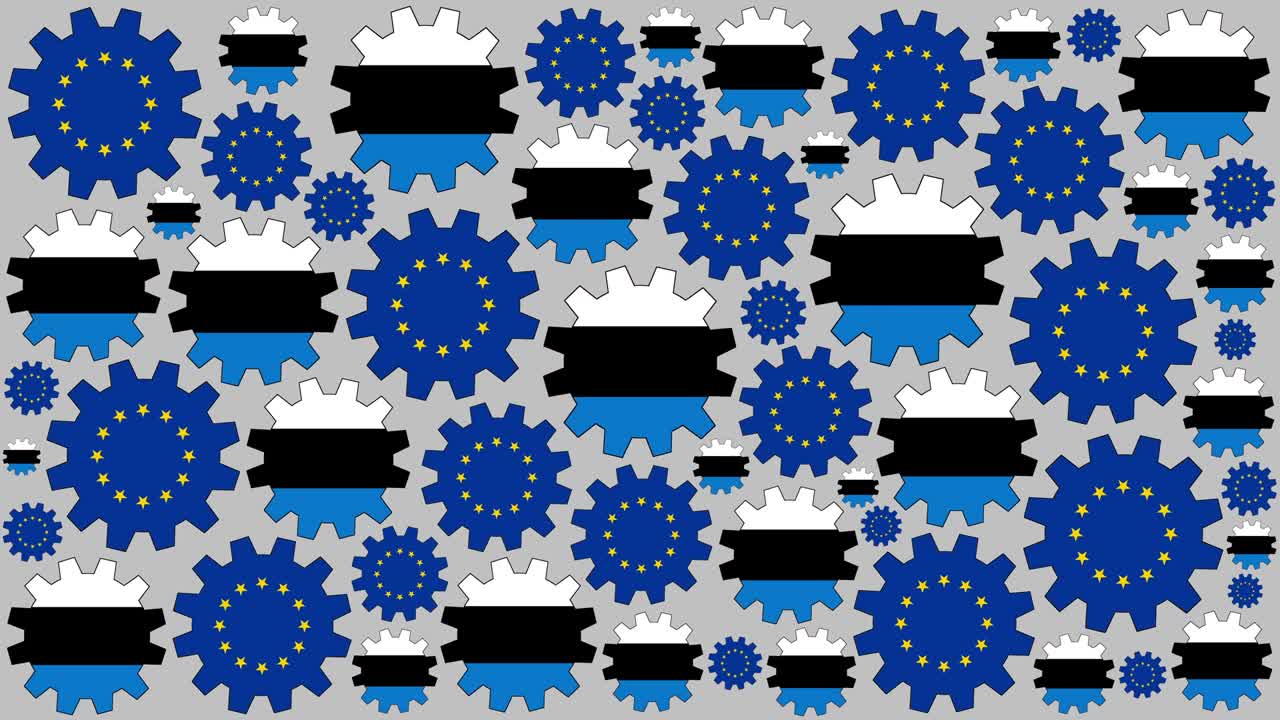 유럽과 에스토니아 발 기어 회전 배경