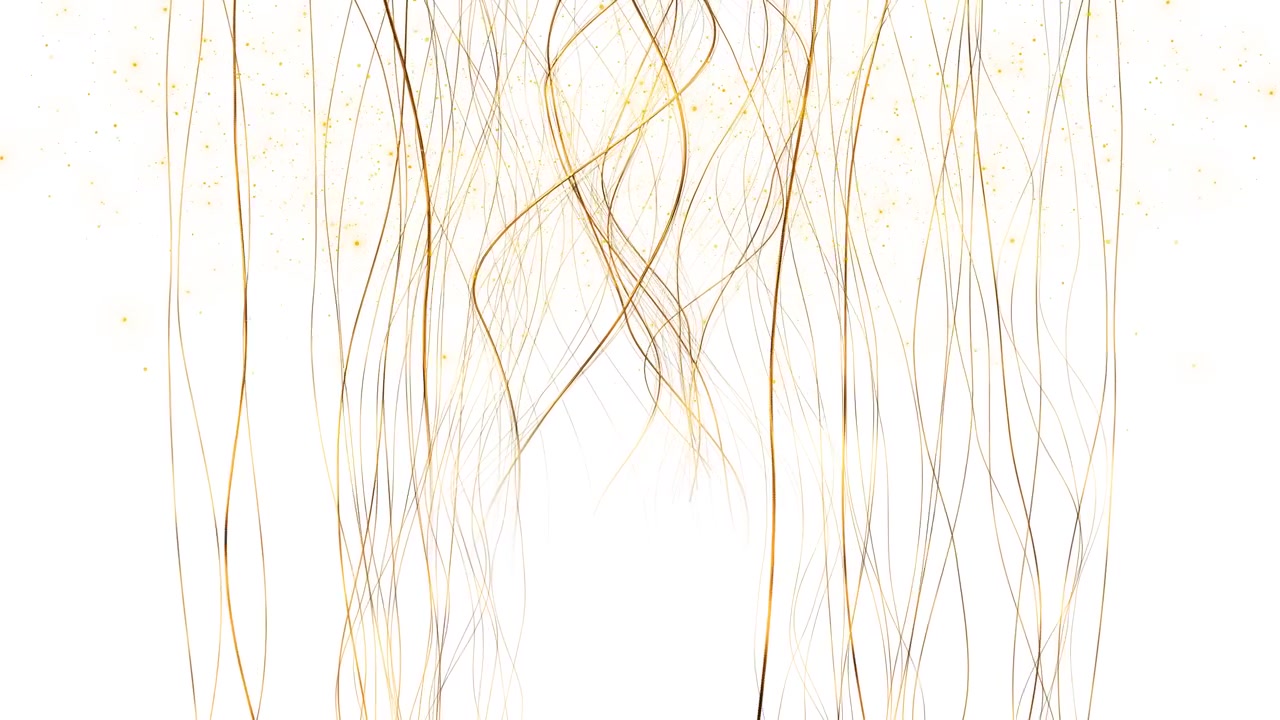 White abstract line background thin gold grey flowing strands delicate dots clean airy space elegant