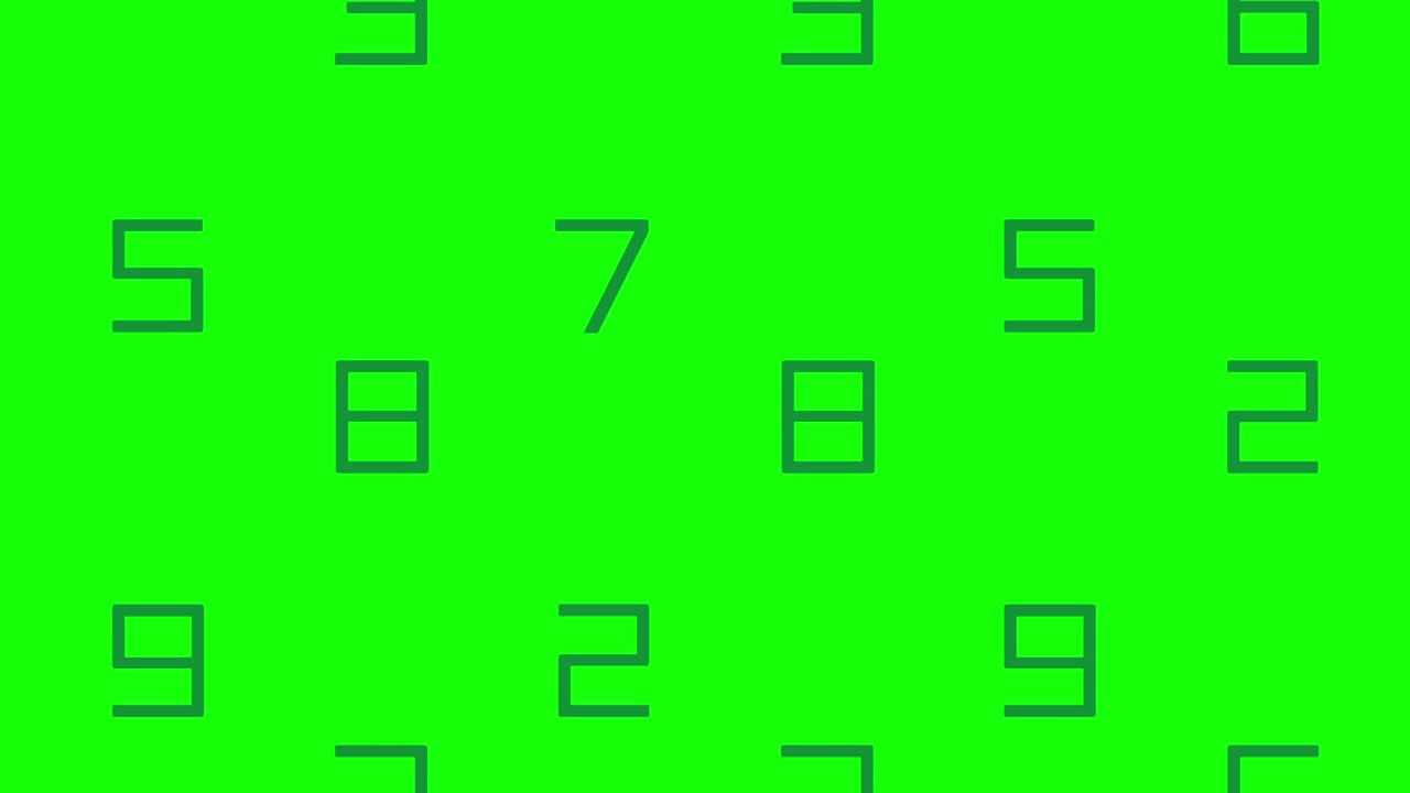 デジタル数字の背景アニメーション 緑の背景