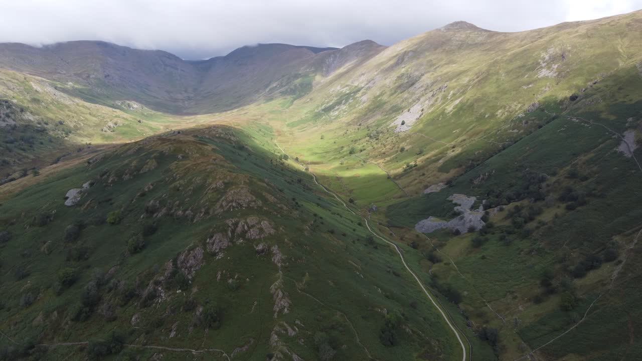 kirkstone pass distrito de los lagos cumbria reino unido imágenes aéreas en aumento