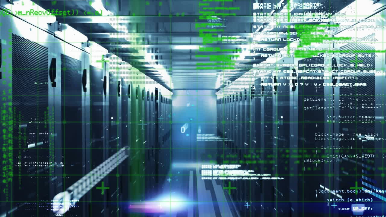 Animation of digital data processing over computer servers