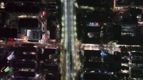 aerial view of skyline in shenzhen city cbd at night in china