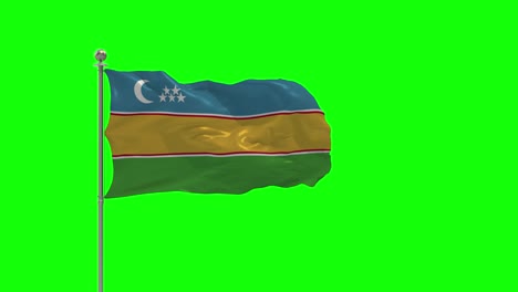karakalpak stan ilustración 3d de la bandera ondeando en un poste con croma