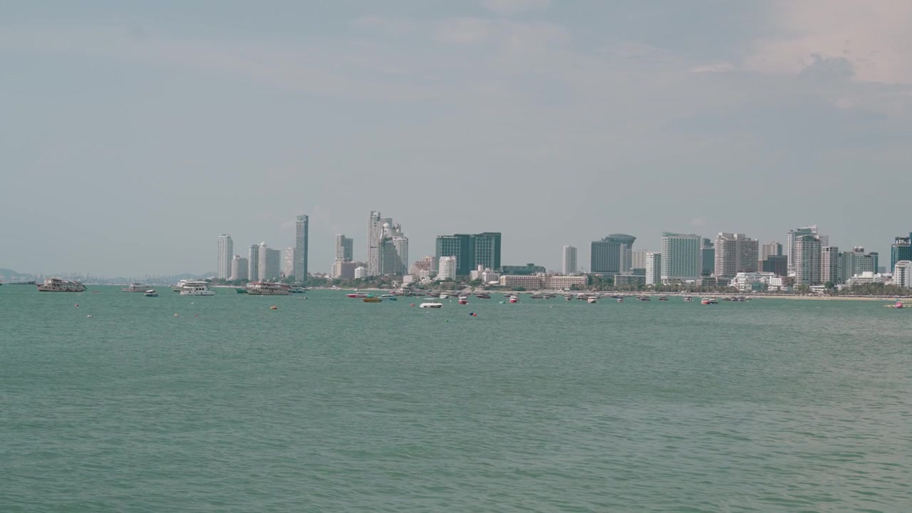 Panoramic View of Pattaya City Skyline and Coastal Waters