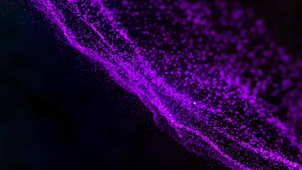 Forming wave patterns, purple particles in abstract digital animation