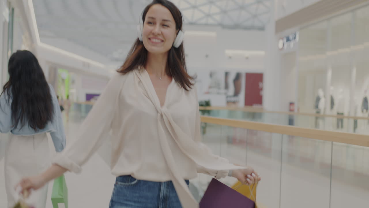Happy Couple Shopping in a Mall