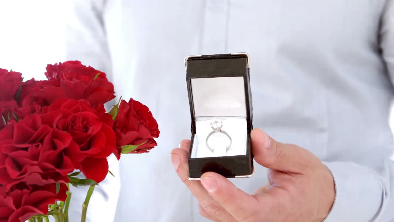Close up of man making a proposal of marriage
