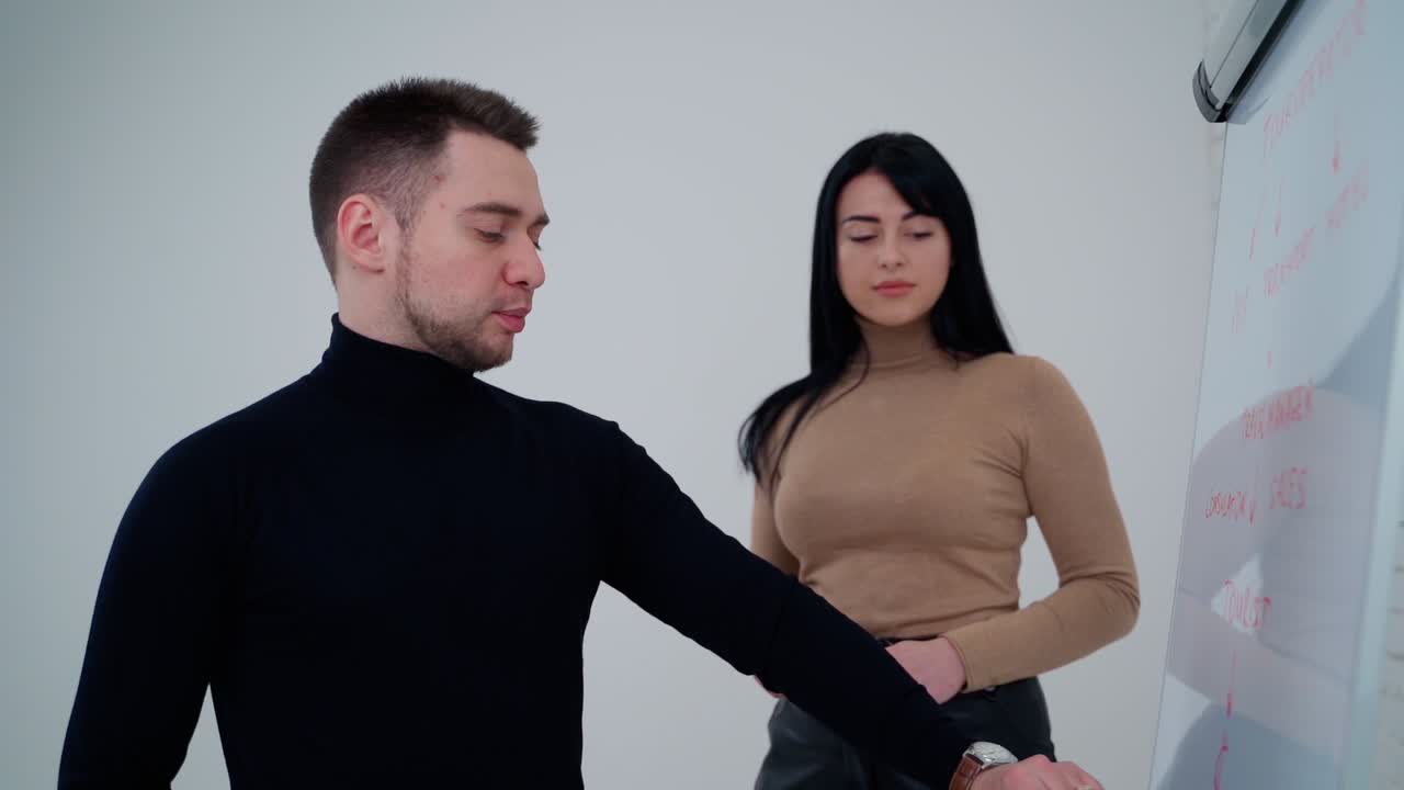 Businessman presenting new strategy. Manager employee presenting new business strategy project