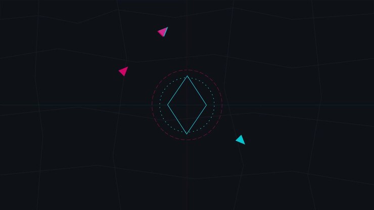 Abstract Motion Graphics with Rotating Diamond and Floating Triangles
