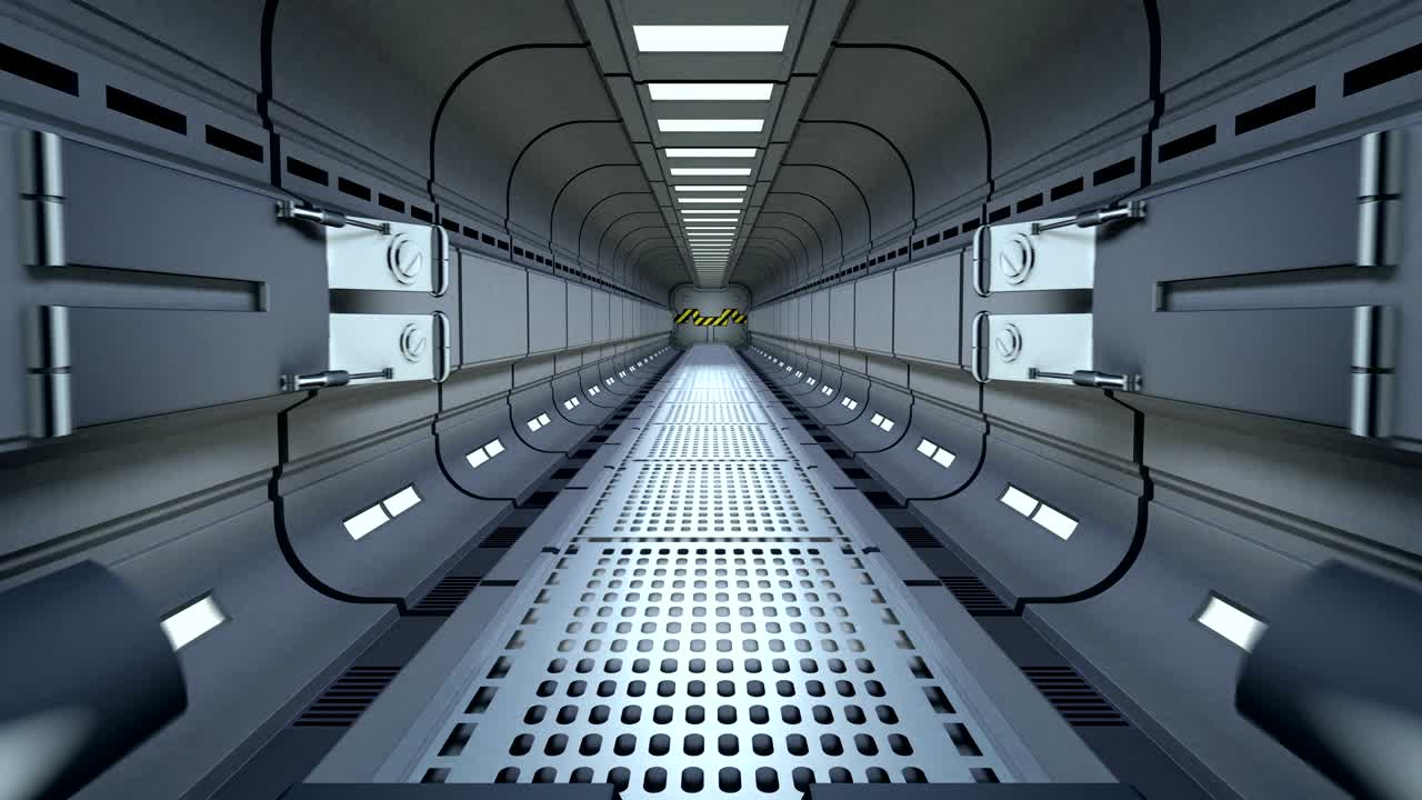 Camera flies out of the tunnel on background of Pluto