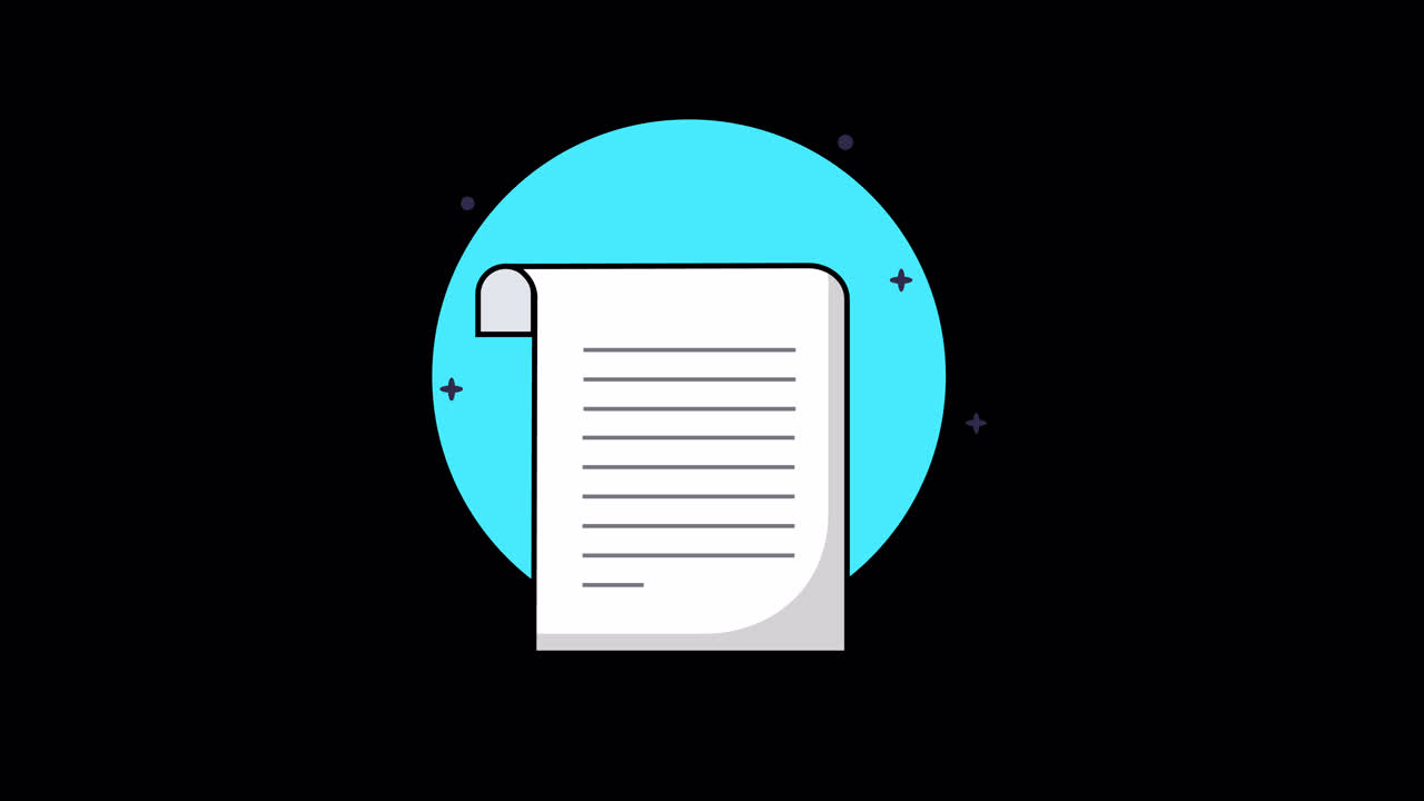 Flat Design Animation of Text Appearing on a Document