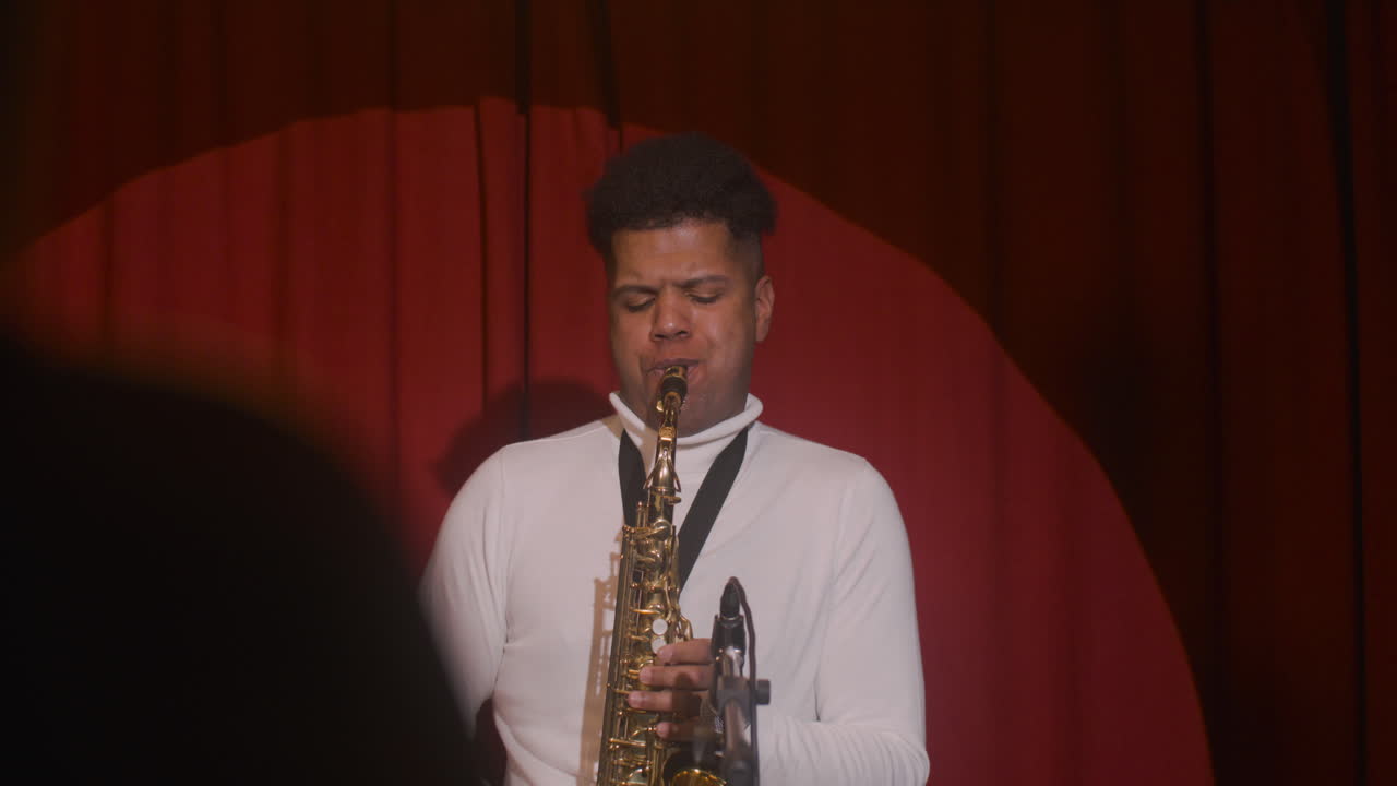 Latin Man Playing Sax During Live Music Perfomance 3 Free Stock Video  Footage Download Clips Entertainment